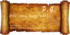 Páskuj Győző névjegykártya